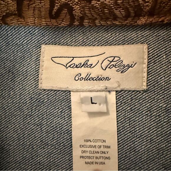 Tasha Polizzi Denim Jacket with Rich Brown Fur Accents - Picture 6 of 10